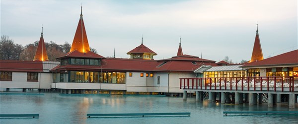 HÉVIZ – VĚČNĚ TEPLÉ A LÉČIVÉ JEZERO - Maďarsko Hévíz pohled na venkovní bazény 2