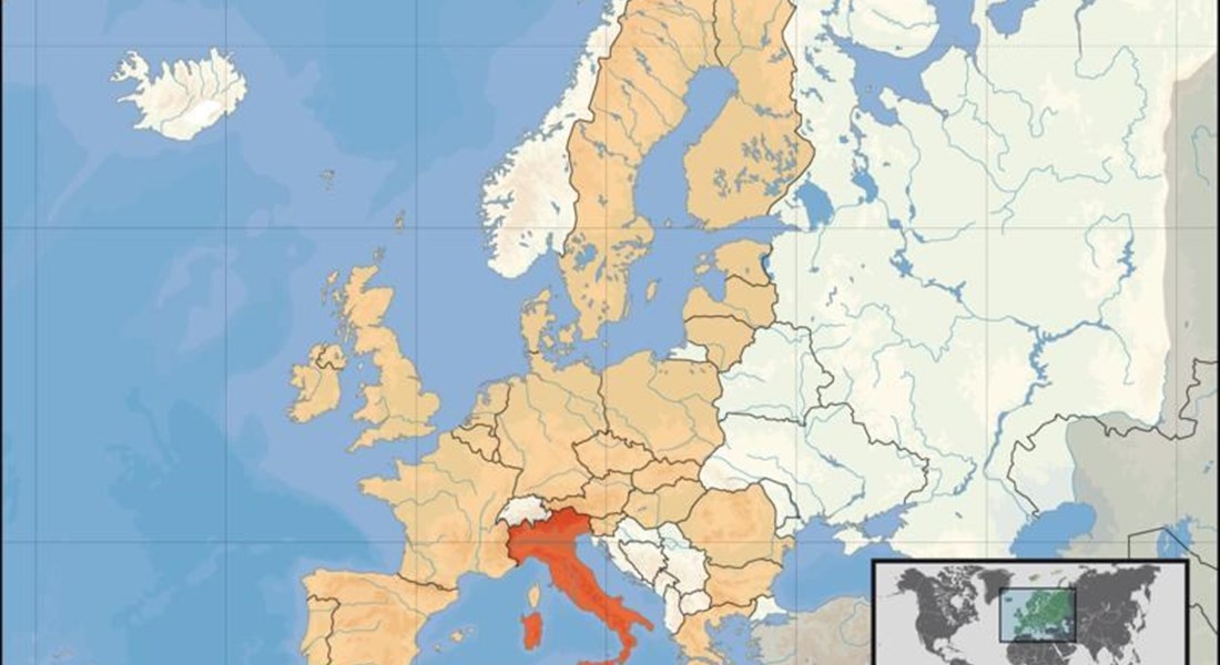 Itálie - umístění státu na mapě