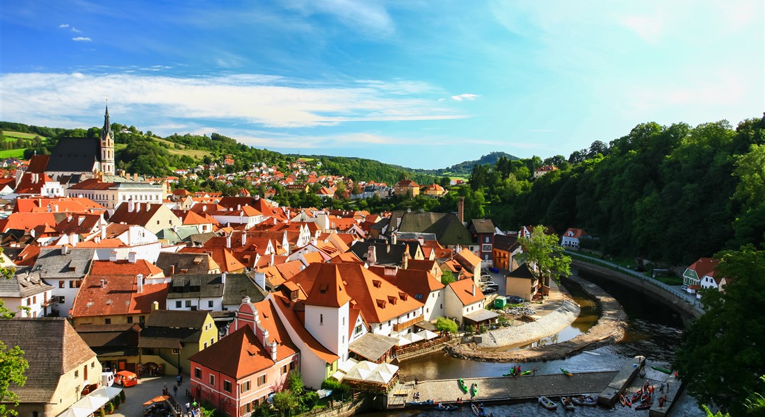 Jižní Čechy - Česká republika Jižní Čechy Český Krumlov - pohled na jez