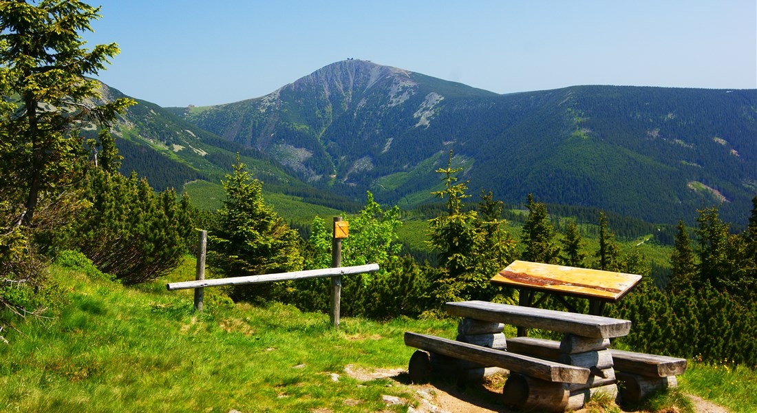 Krkonoše - Krkonoše - Sněžka , pohled z Liščí hory