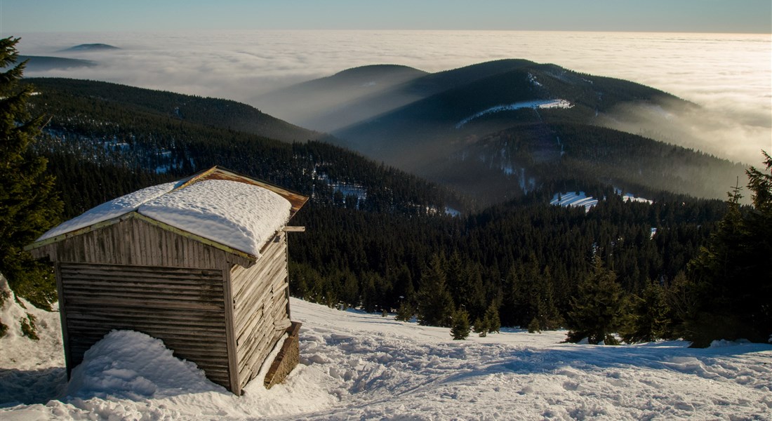 Krkonoše - Česká republika Krkonoše - horská chata s výhledem